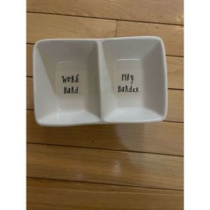 Rae Dunn Tray “Work Hard; Play Harder” Relish Tray